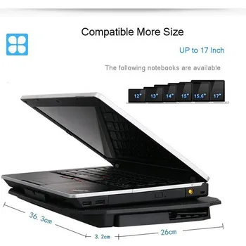 Jelly Glavnik Gaming Laptop Hladilnik Nastavljiva Hitrost 2 USB vhoda in 2 Hladilni Ventilator Prenosnik za Hlajenje Pad Notebook Stand za 12-17 palčni