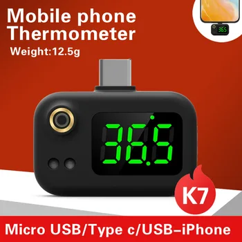 K7 Prenosni USB brezkontaktni infrardeči elektronski mobilni telefon, dlančnik človekovih doma smart termometer