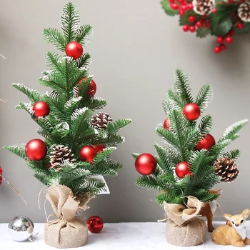 Božično Drevo Namizno Dekoracijo Zelena Simulacije Božično Drevo Borovih Storžkov Božič Kroglice Srečno Novo Leto Stranka Doma Dekor xx204