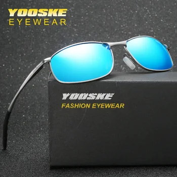 YOOSKE Polarizirana sončna Očala Moške blagovne Znamke Oblikovalec Sunglass Mens Rumena Noč Vizijo, Vožnjo sončna Očala UV400 Očala z Box