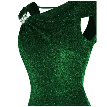 Angel-modo Žensk Večerno Obleko Skp Rokavi Beading Naguban Proti Nazaj Sijoče Dolgo morska deklica Večer Stranka Obleke Zelena 490