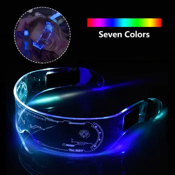 LED Očala LED Svetlobna Očala Žareče Očala Barva Zamenljiva sveti Vizir Očala Za noč Čarovnic, Božič Strank