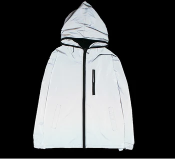 2017 plima blagovne znamke jakna Moški ženske 3 m odsevni jopič priložnostne hiphop windbreaker noč športne plašč hooded fluorescentna oblačila