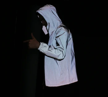 2017 plima blagovne znamke jakna Moški ženske 3 m odsevni jopič priložnostne hiphop windbreaker noč športne plašč hooded fluorescentna oblačila