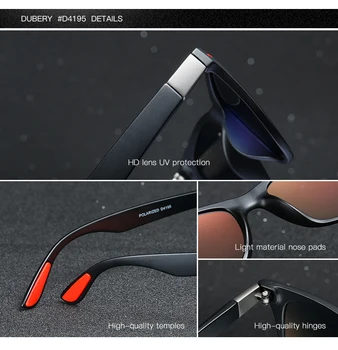 DUBERY blagovno Znamko Design Polaroized sončna Očala Za Moške Šport Vožnjo sončna Očala Moških Kvadrat Osebnosti Barvno Ogledalo Luksuzni Oculos