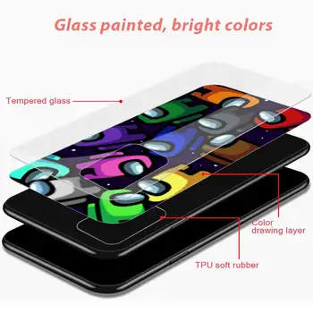 Kaljeno Steklo Primeru Telefon Za Samsung Galaxy A51 A71 A50 A70 A21s A31 A41 A30 A40 A10 A20 Igro Med Nami Hrbtni Pokrovček Coque Fundas