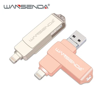 WANSENDA USB 3.0 OTG USB Flash Disk 128GB Pen Drive 16GB 32GB 64GB Pendrive 3 v 1 Micro USB ključ za iPhone 12 Pro/11/XS MAX