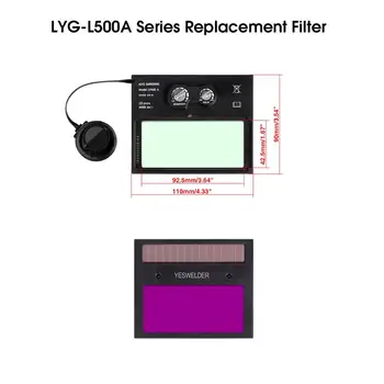 YESWELDER Sončne Auto Temnenje Zamenljivi Filter samodejni PODAJALNIK dokumentov za Varjenje Čelada/Varjenje Masko LYG-L500A Serije