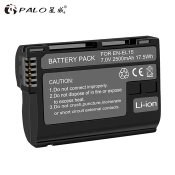 PALO 2pcs 2500mAh EN-EL15 ENEL15 SL 2PCS dekodirati Fotoaparat Baterija Za Nikon D600 D610 D800 D800E D810 D7000 D7100 D7200 V1