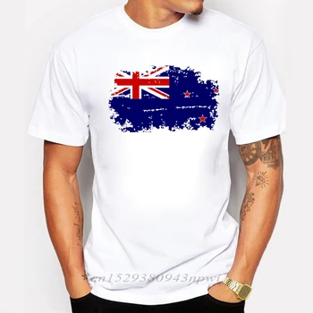 2019 Moda, Ampak Nostalgično Slog, Nova Zelandija Nacionalno Zastavo moška T-shirt Čistega Bombaža, Kratek Rokav T srajce za Moške/Fant