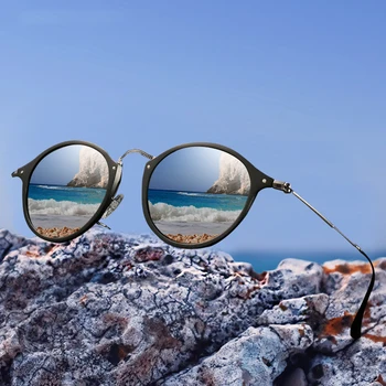 Blagovno Znamko Design Retro Ovalne Sončna Očala Moških Polarizirana Aluminija, Magnezijeve Zlitine Letnik Unisex Vožnjo Sončna Očala Smolo Moški Očala