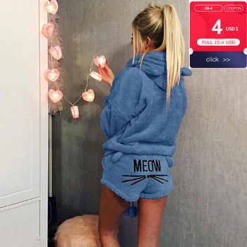 Queenral Toplo Pižamo Set Za Ženske Pižame Ženske Plus Velikost Pozimi Sleepwear Ženske Nastavite Seksi Vezenje Pijama Toplo More