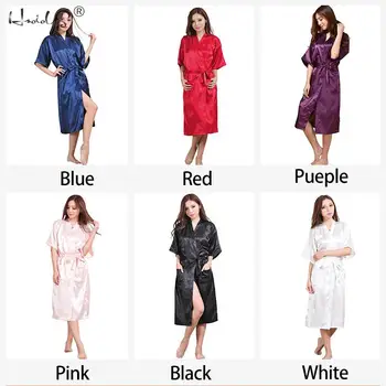 Luksuzni Sleepwear Haljo Ženske Svile Satenast Kimono Plašči Perilo Gamse Žensk Družico Obleke Seksi Dolge Plašče S Pasom S-3XL