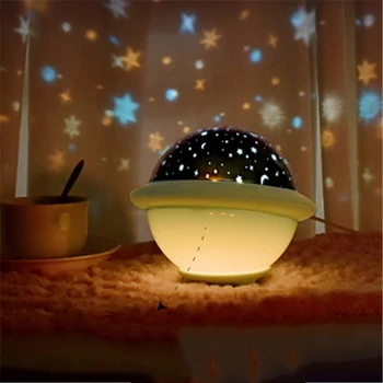 USB LED Projektor Zvezda, Luna Obračanje NLP Galaxy Noč Lahka Romantična Zvezdnato Nebo Ocean Noč Svetlobe Spalnica Dekor Lučka