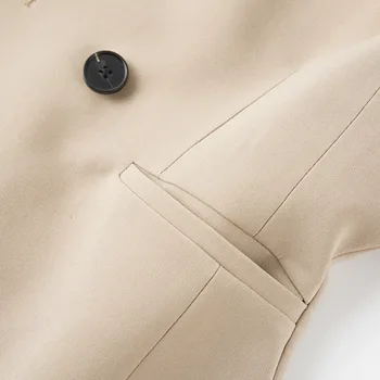 DEAT 2020 novo poletje moda za ženske oblačila Proti-vrat poln rokavi visok pas en gumb begie jopič ženski urad WL85012M